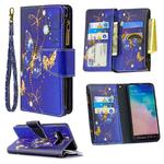 For Samsung Galaxy S10 Plus Colored Drawing Pattern Zipper Horizontal Flip Leather Case with Holder & Card Slots & Wallet(Purple Butterfly)