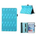 For iPad mini 5 / 4 / 3 / 1 Lucky Bamboo Pattern Leather Tablet Case(Blue)