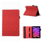 For iPad mini 6 Lucky Bamboo Pattern Leather Tablet Case(Red)