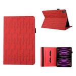 For iPad Pro 12.9 2022 / 2021 Lucky Bamboo Pattern Leather Tablet Case(Red)