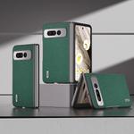 For Google Pixel Fold ABEEL Genuine Leather Litchi Texture Phone Case(Green)