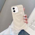 For iPhone 12 3D Love Pattern Phone Case(Cream White)