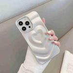 For iPhone 12 Pro Max 3D Love Pattern Phone Case(Silver)