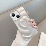 For iPhone 14 3D Love Pattern Phone Case(Silver)