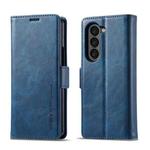 For Samsung Galaxy Z Fold5 LC.IMEEKE RFID Anti-theft Leather Phone Case(Blue)