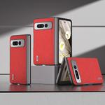 For Google Pixel Fold ABEEL Cross Texture Genuine Leather Phone Case(Red)