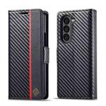 For Samsung Galaxy Z Fold5 LC.IMEEKE Carbon Fiber Leather Phone Case(Vertical Black)