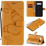 For LG V60 3D Butterflies Embossing Pattern Horizontal Flip Leather Case with Holder & Card Slot & Wallet(Yellow)