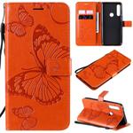 For Motorola Moto G Power 3D Butterflies Embossing Pattern Horizontal Flip Leather Case with Holder & Card Slot & Wallet(Orange)