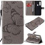 For Motorola Moto G Power 3D Butterflies Embossing Pattern Horizontal Flip Leather Case with Holder & Card Slot & Wallet(Grey)