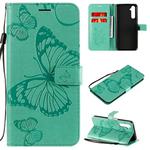 For OPPO Realme 6 3D Butterflies Embossing Pattern Horizontal Flip Leather Case with Holder & Card Slot & Wallet(Green)