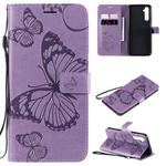 For OPPO Realme 6 3D Butterflies Embossing Pattern Horizontal Flip Leather Case with Holder & Card Slot & Wallet(Purple)