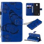 For Nokia 1.3 3D Butterflies Embossing Pattern Horizontal Flip Leather Case with Holder & Card Slot & Wallet(Blue)