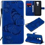 For Xiaomi Redmi Note 9 / 10X 4G 3D Butterflies Embossing Pattern Horizontal Flip Leather Case with Holder & Card Slot & Wallet(Blue)