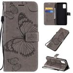 For Samsung Galaxy A51 5G 3D Butterflies Embossing Pattern Horizontal Flip Leather Case with Holder & Card Slot & Wallet(Grey)