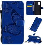 For Samsung Galaxy A71 5G 3D Butterflies Embossing Pattern Horizontal Flip Leather Case with Holder & Card Slot & Wallet(Blue)