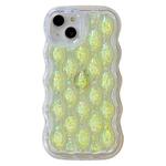 For iPhone 14 Luminous 3D Wavy Texture Phone Case(Yellow)