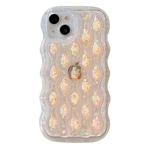 For iPhone 14 Luminous 3D Wavy Texture Phone Case(Orange)