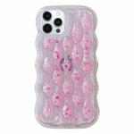 For iPhone 14 Pro Luminous 3D Wavy Texture Phone Case(Pink)