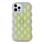 For iPhone 14 Pro Luminous 3D Wavy Texture Phone Case(Yellow)