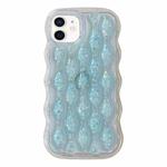 For iPhone 12 Luminous 3D Wavy Texture Phone Case(Blue)