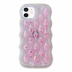 For iPhone 11 Luminous 3D Wavy Texture Phone Case(Pink)