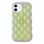 For iPhone 11 Luminous 3D Wavy Texture Phone Case(Yellow)