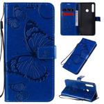 For Huawei Y7P / P40 Lite E / Honor 9C 3D Butterflies Embossing Pattern Horizontal Flip Leather Case with Holder & Card Slot & Wallet(Blue)