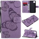 For Huawei Y5P / Honor 9s 3D Butterflies Embossing Pattern Horizontal Flip Leather Case with Holder & Card Slot & Wallet(Purple)