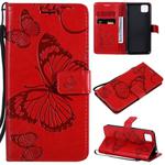 For Huawei Y5P / Honor 9s 3D Butterflies Embossing Pattern Horizontal Flip Leather Case with Holder & Card Slot & Wallet(Red)
