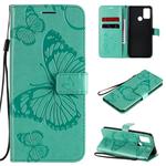 For Huawei Honor 9A 3D Butterflies Embossing Pattern Horizontal Flip Leather Case with Holder & Card Slot & Wallet(Green)