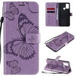 For Huawei Honor 9A 3D Butterflies Embossing Pattern Horizontal Flip Leather Case with Holder & Card Slot & Wallet(Purple)
