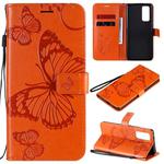 For Huawei Honor 30 Pro / 30 Pro Plus 3D Butterflies Embossing Pattern Horizontal Flip Leather Case with Holder & Card Slot & Wallet(Orange)