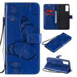 For Huawei Honor Play 4T Pro 3D Butterflies Embossing Pattern Horizontal Flip Leather Case with Holder & Card Slot & Wallet(Blue)
