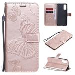 For Huawei Honor Play 4T Pro 3D Butterflies Embossing Pattern Horizontal Flip Leather Case with Holder & Card Slot & Wallet(Rose Gold)