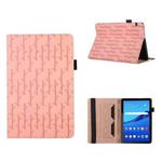 For Huawei MediaPad T5 Lucky Bamboo Pattern Leather Tablet Case(Pink)