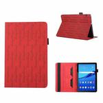 For Huawei MediaPad T5 Lucky Bamboo Pattern Leather Tablet Case(Red)