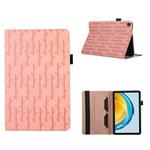 For Huawei MatePad SE Lucky Bamboo Pattern Leather Tablet Case(Pink)