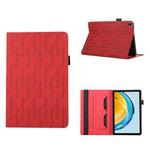 For Huawei MatePad SE Lucky Bamboo Pattern Leather Tablet Case(Red)