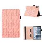 For Nokia T21 Lucky Bamboo Pattern Leather Tablet Case(Pink)