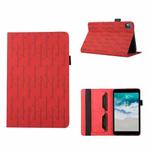 For Nokia T10 Lucky Bamboo Pattern Leather Tablet Case(Red)