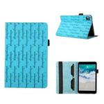 For Nokia T10 Lucky Bamboo Pattern Leather Tablet Case(Blue)