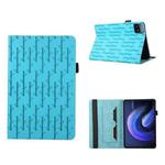 For Xiaomi Pad 6 Lucky Bamboo Pattern Leather Tablet Case(Blue)