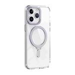 For iPhone 15 Pro Max Skin Feel MagSafe Shockproof Phone Case with Holder(White)