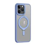 For iPhone 15 Pro Skin Feel MagSafe Shockproof Phone Case with Holder(Light Blue)