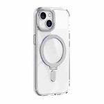 For iPhone 15 Plus Skin Feel MagSafe Shockproof Phone Case with Holder(White)