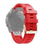 For Garmin Fenix 7S Pro 42mm Rose Gold Buckle Silicone Watch Band(Red)