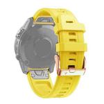 For Garmin Fenix 7S Pro 42mm Rose Gold Buckle Silicone Watch Band(Yellow)