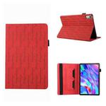 For Lenovo Xiaoxin Pad Plus 11.5 2023 Lucky Bamboo Pattern Leather Tablet Case(Red)