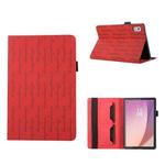 For Lenovo Tab M9 Lucky Bamboo Pattern Leather Tablet Case(Red)